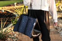 The Marissa - Black Leopard Neoprene Bag - 1985 the VAULT Boutique