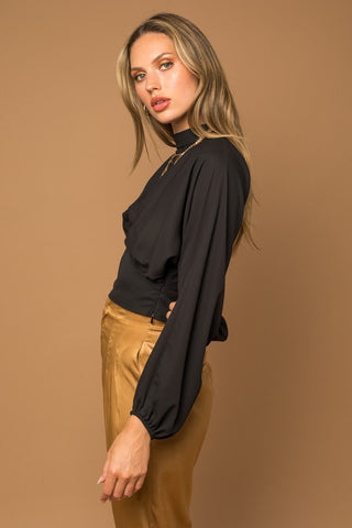 Mock Neck Bottom Fitted Top - 1985 the VAULT Boutique