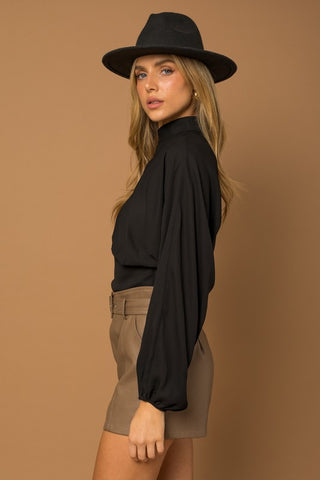 Mock Neck Bottom Fitted Top - 1985 the VAULT Boutique