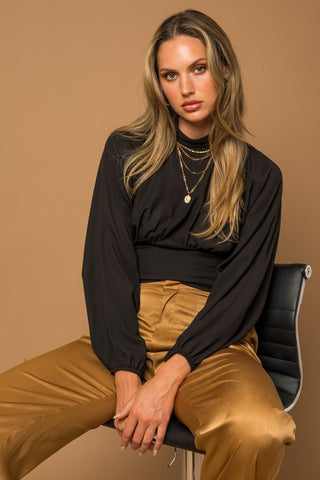 Mock Neck Bottom Fitted Top - 1985 the VAULT Boutique