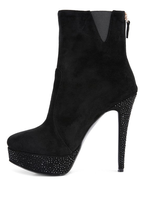 Espiree Microfiber High Heeled Ankle Boots - 1985 the VAULT Boutique