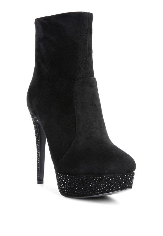 Espiree Microfiber High Heeled Ankle Boots - 1985 the VAULT Boutique
