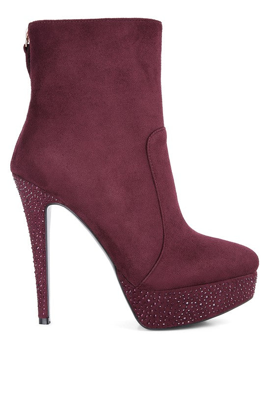 Espiree Microfiber High Heeled Ankle Boots - 1985 the VAULT Boutique