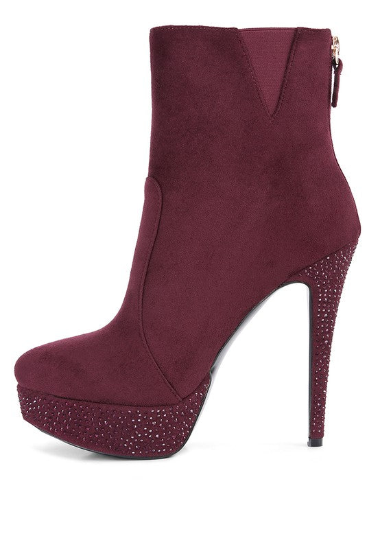 Espiree Microfiber High Heeled Ankle Boots - 1985 the VAULT Boutique