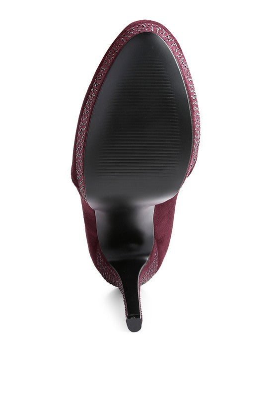 Espiree Microfiber High Heeled Ankle Boots - 1985 the VAULT Boutique