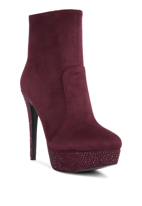 Espiree Microfiber High Heeled Ankle Boots - 1985 the VAULT Boutique