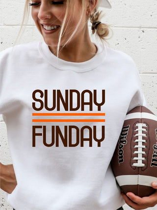 Brown and Orange Sunday Funday Crewneck Sweatshirt - 1985 the VAULT Boutique