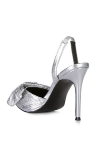 Kiki High Heeled Bow Slingback Sandals - 1985 the VAULT Boutique