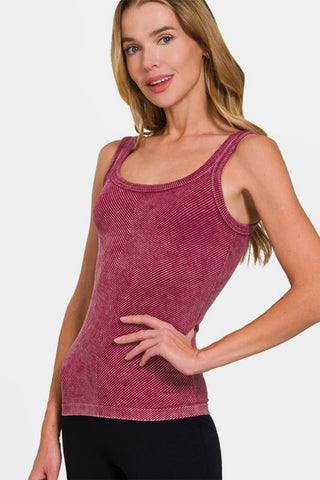 Zenana Ribbed Scoop Neck Tank - 1985 the VAULT Boutique