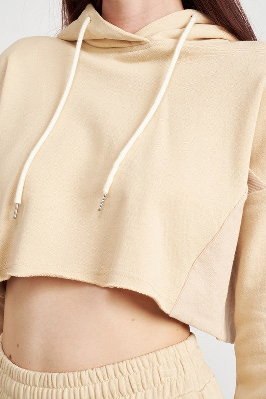 CROPPED HOODIE WITH DRAWSTRINGS - 1985 the VAULT Boutique