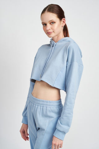 CROPPED HOODIE WITH DRAWSTRINGS - 1985 the VAULT Boutique