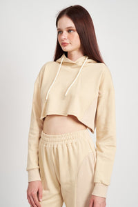 CROPPED HOODIE WITH DRAWSTRINGS - 1985 the VAULT Boutique