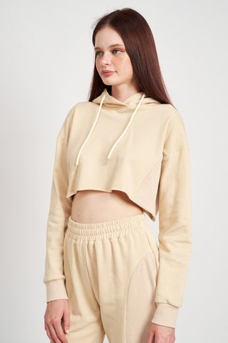 CROPPED HOODIE WITH DRAWSTRINGS - 1985 the VAULT Boutique