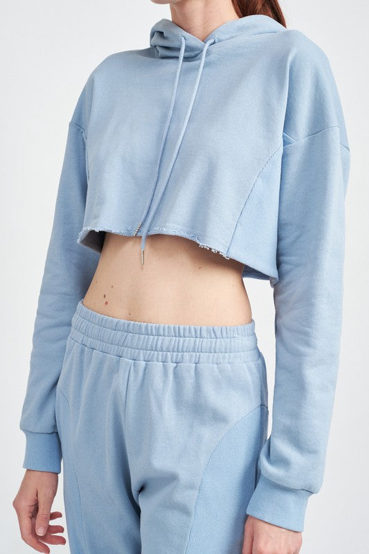 CROPPED HOODIE WITH DRAWSTRINGS - 1985 the VAULT Boutique