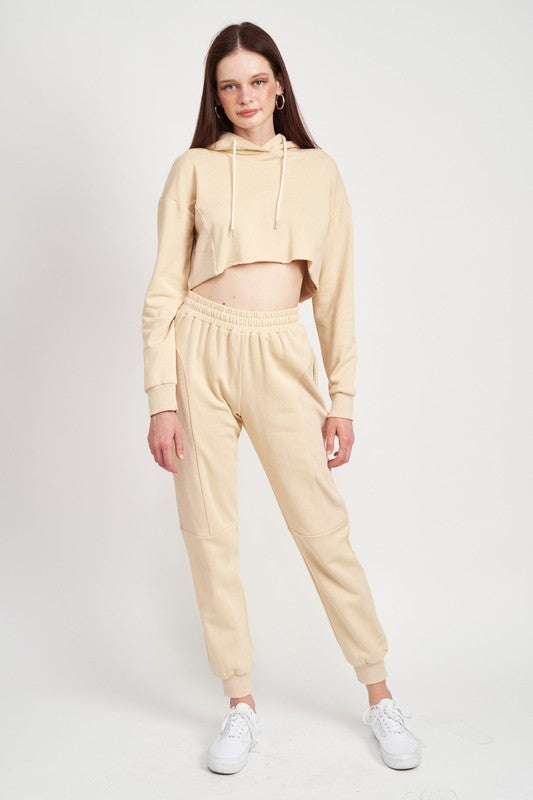 CROPPED HOODIE WITH DRAWSTRINGS - 1985 the VAULT Boutique