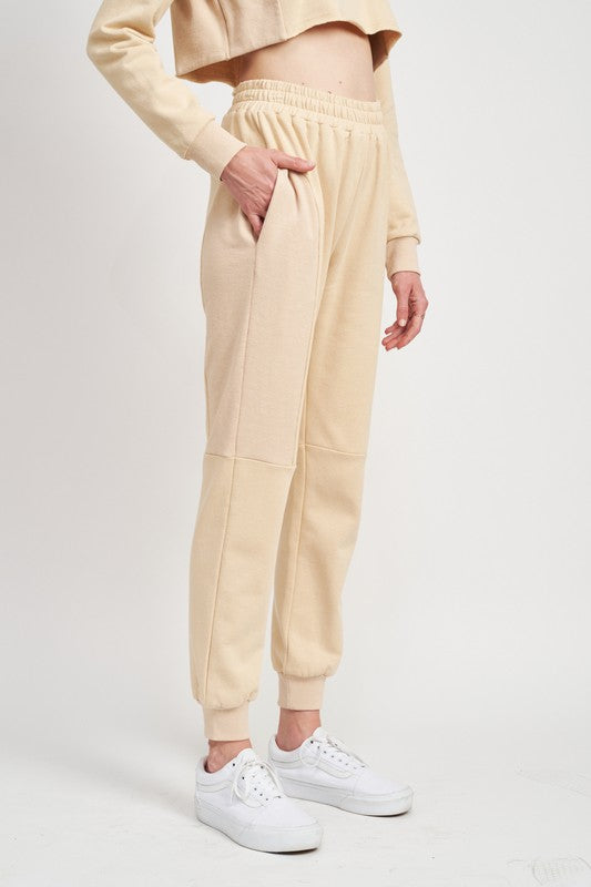 RIB CONTRAST JOGGER PANTS - 1985 the VAULT Boutique