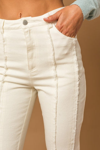 Frayed Hem Flare Pants - 1985 the VAULT Boutique