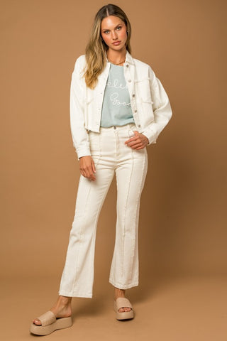 Frayed Hem Flare Pants - 1985 the VAULT Boutique