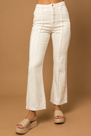 Frayed Hem Flare Pants - 1985 the VAULT Boutique