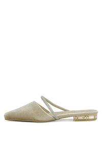 Turnon Velvet Diamante Detail Flat Mules - 1985 the VAULT Boutique