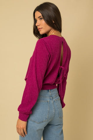 L/S Back Open Tie Top - 1985 the VAULT Boutique