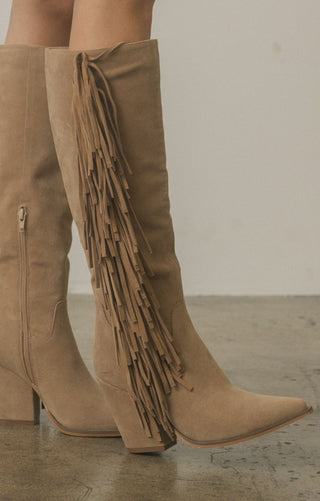 OASIS SOCIETY OUT WEST - Knee-High Fringe Boots - 1985 the VAULT Boutique