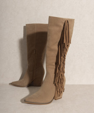 OASIS SOCIETY OUT WEST - Knee-High Fringe Boots - 1985 the VAULT Boutique