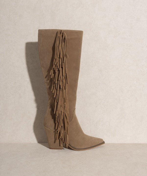 OASIS SOCIETY OUT WEST - Knee-High Fringe Boots - 1985 the VAULT Boutique