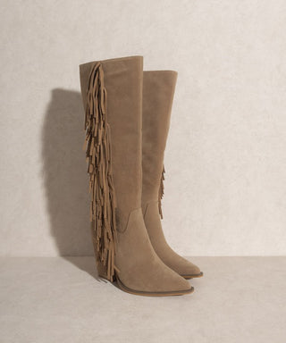 OASIS SOCIETY OUT WEST - Knee-High Fringe Boots - 1985 the VAULT Boutique