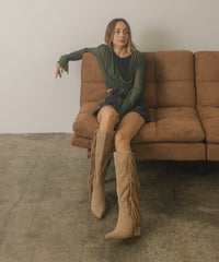 OASIS SOCIETY OUT WEST - Knee-High Fringe Boots - 1985 the VAULT Boutique