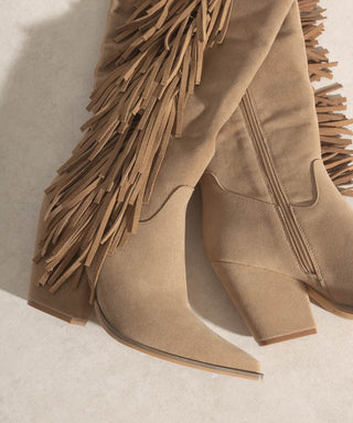 OASIS SOCIETY OUT WEST - Knee-High Fringe Boots - 1985 the VAULT Boutique