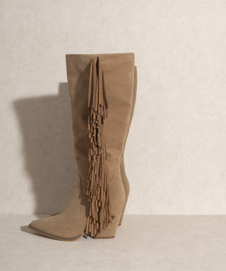 OASIS SOCIETY OUT WEST - Knee-High Fringe Boots - 1985 the VAULT Boutique