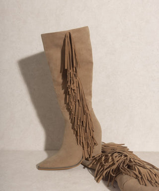 OASIS SOCIETY OUT WEST - Knee-High Fringe Boots - 1985 the VAULT Boutique