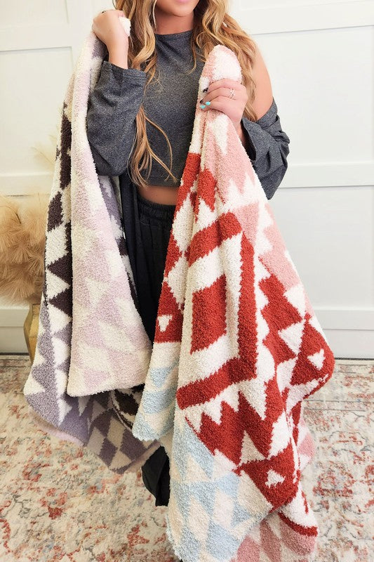 Luxe Super Soft Aztec Boho Print Comfy Blanket - 1985 the VAULT Boutique