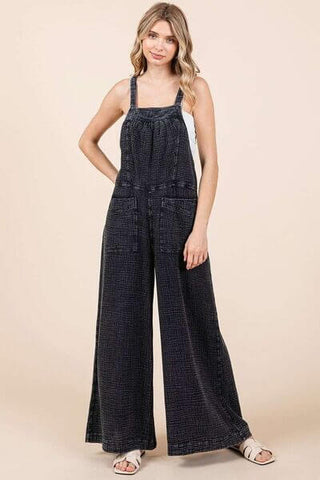 Mittoshop Textured Wide Leg Overalls - 1985 the VAULT Boutique