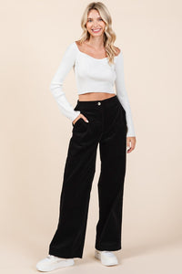 Mittoshop Corduroy Back Elastic Waist Pants - 1985 the VAULT Boutique