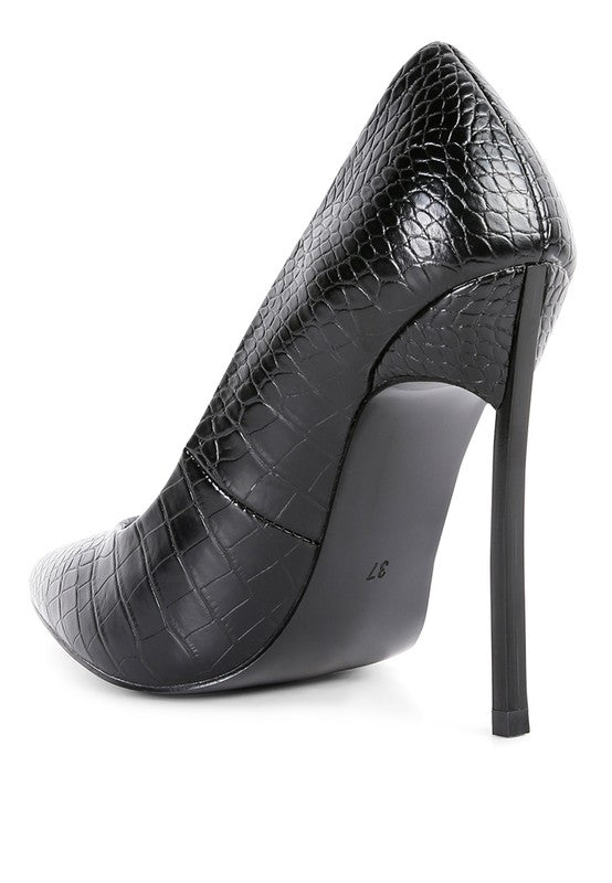 Urchin Croc High Stiletto Heel Pumps - 1985 the VAULT Boutique