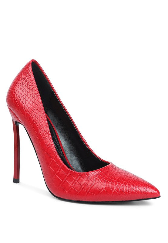 Urchin Croc High Stiletto Heel Pumps - 1985 the VAULT Boutique