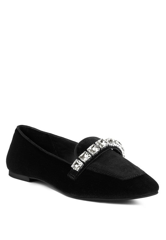 LAMINGTON Handcrafted Velvet Diamante Loafers - 1985 the VAULT Boutique