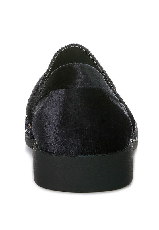 Walkin Stud Detail Velvet Loafers - 1985 the VAULT Boutique