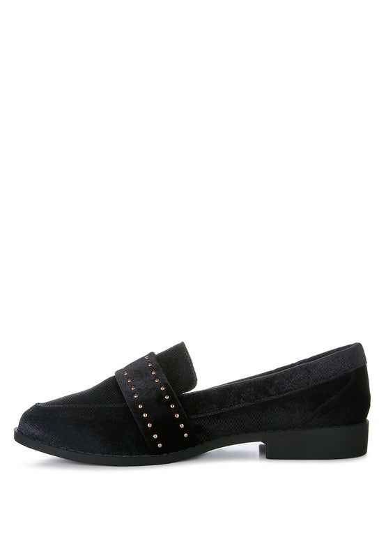 Walkin Stud Detail Velvet Loafers - 1985 the VAULT Boutique