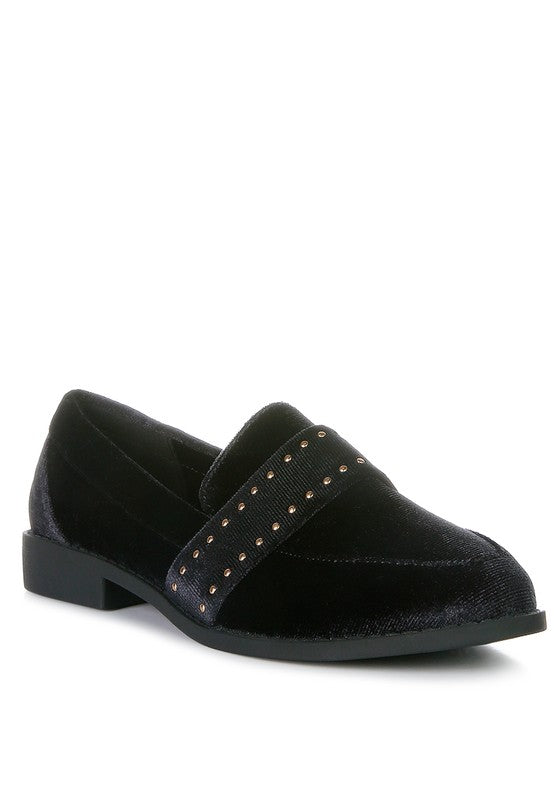 Walkin Stud Detail Velvet Loafers - 1985 the VAULT Boutique