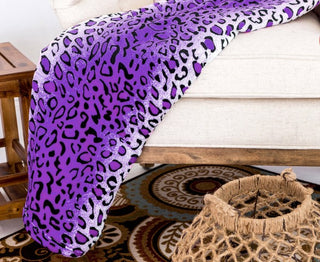 Leopard Purple Warm Cozy Throw Flannel Blanket - 1985 the VAULT Boutique