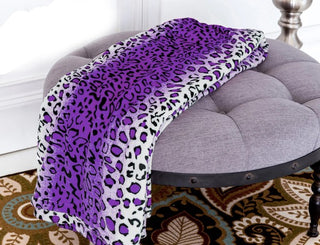 Leopard Purple Warm Cozy Throw Flannel Blanket - 1985 the VAULT Boutique