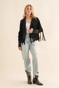 Studded Fringe Open Western Jacket - 1985 the VAULT Boutique