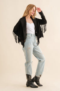 Studded Fringe Open Western Jacket - 1985 the VAULT Boutique