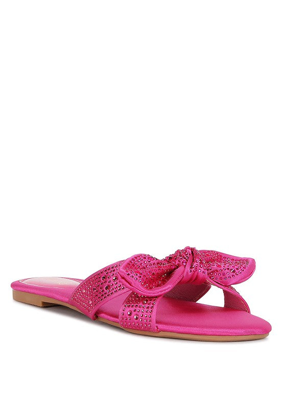 Fleurette Fushia Bow Flat Sandals - 1985 the VAULT Boutique