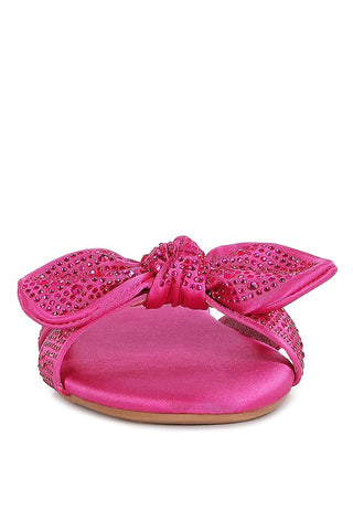 Fleurette Fushia Bow Flat Sandals - 1985 the VAULT Boutique