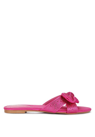 Fleurette Fushia Bow Flat Sandals - 1985 the VAULT Boutique