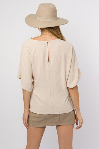 3/4 Sleeve Side Tie Top - 1985 the VAULT Boutique